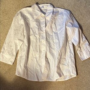 Escada Cream Eyelet Blouse